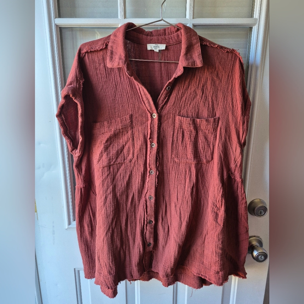 Entro Terracotta Button-Down Shirt
